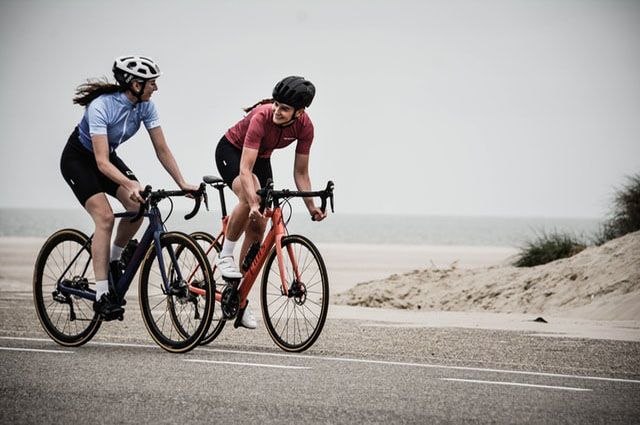 two female cyclists