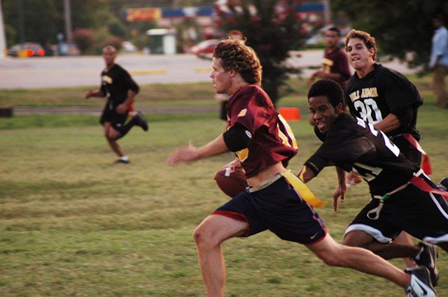 flag football player running